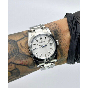 Custom Grand Seiko Mod • White GS Blue Seconds Crown Buckle Engrave • 36mm